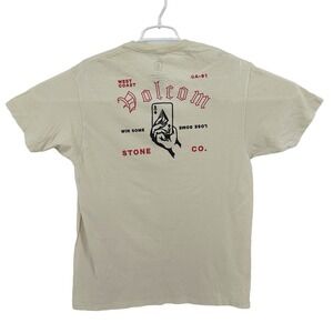 Volcom Men's Winsome Short Sleeve T-Shirt Size L Cream Gambling